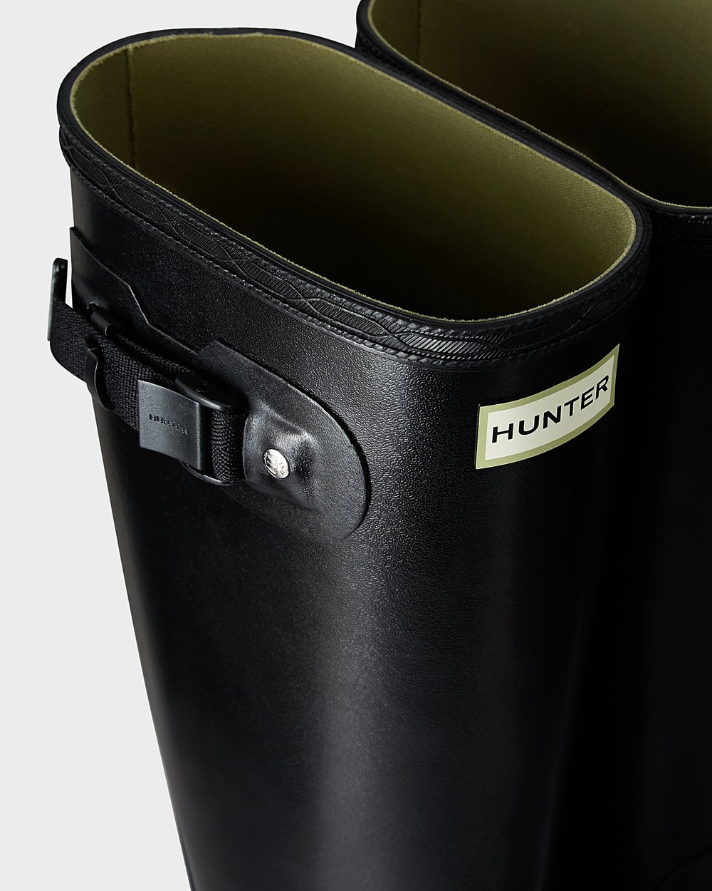 Mens Hunter Norris Field - Tall Rain Boots Black - 5489-CRBNV